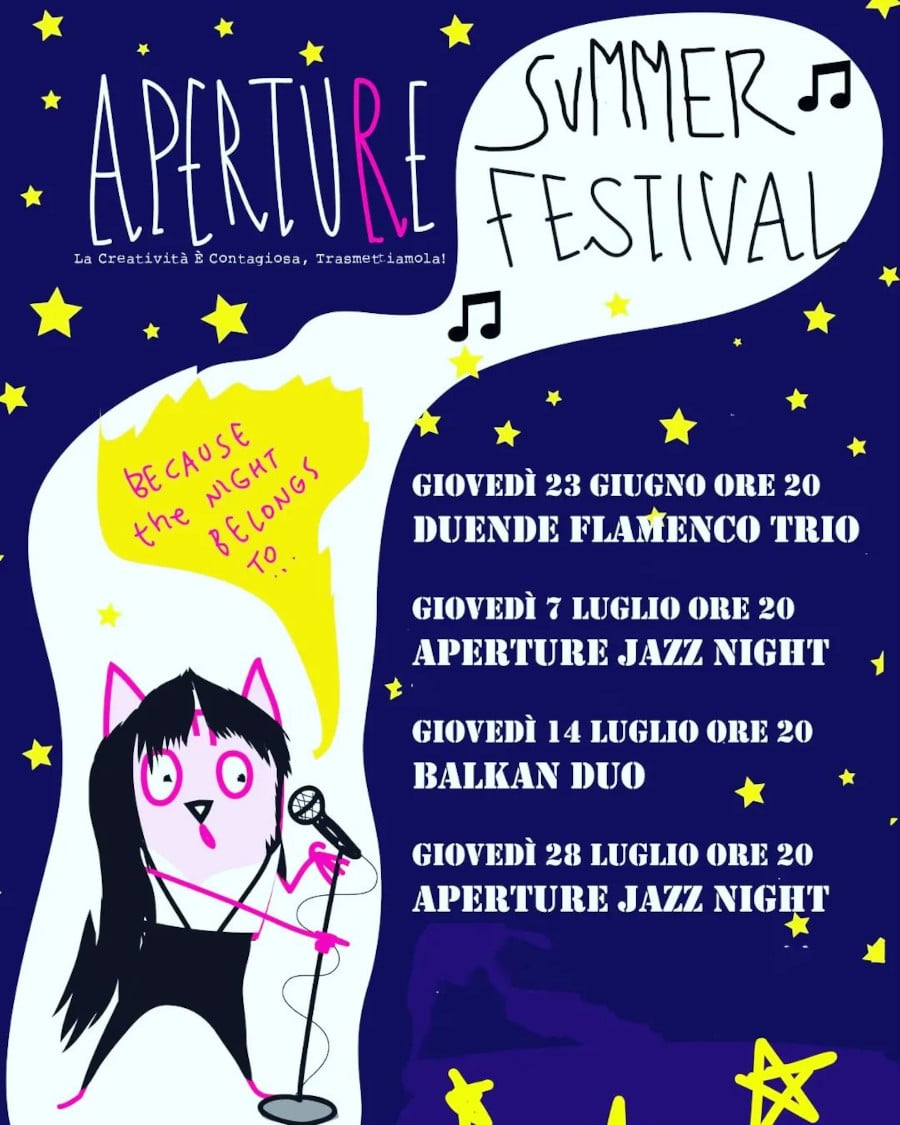 Locandina-Aperture Summer Festival 2022 - 23 giugno, 7, 14 e 28 luglio