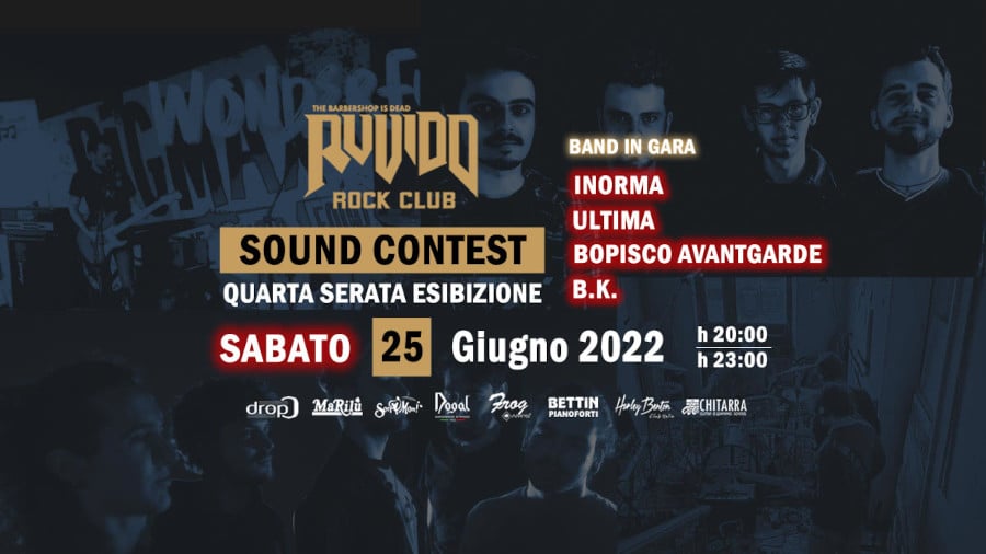 Locandina-Quarta Semifinale del Ruvido Sound Contest 2022 - Sabato 25 giugno-Padova-Arcella